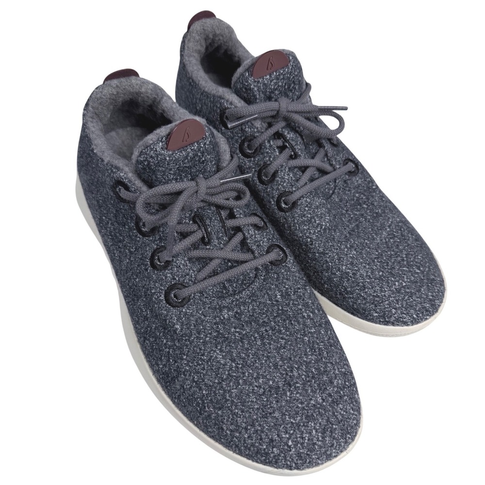Allbirds Women Wool Runners Grey Marl Plum Accents Merino Wool Sneakers Size W11